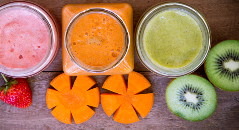 Smoothie energizante kiwi y zanahorias