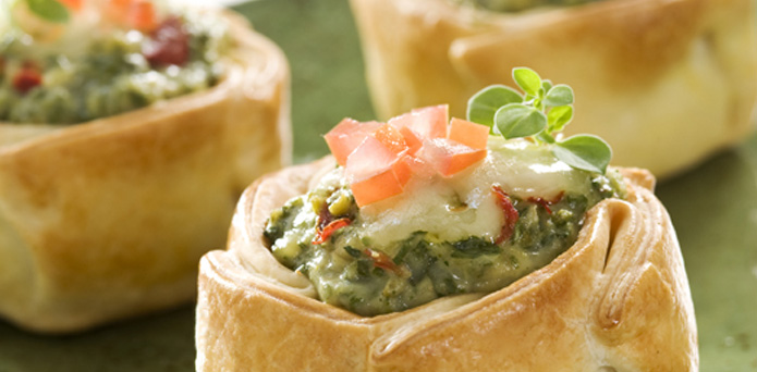 Mini quiche light de verduras y queso crema