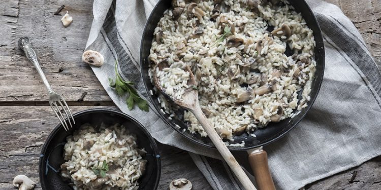 risotto de champiñones manzanaroja